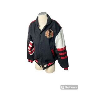 Chicago Blackhawks Jh Vintage Jacket XL Indian NHL Hockey Mens